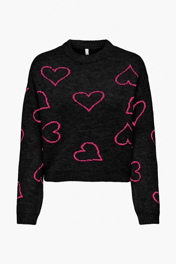 Pull col rond Noir - ONLY®