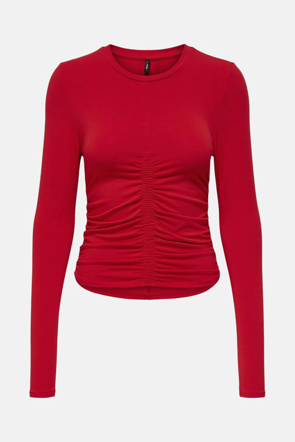 Top uni manches longues Rouge - ONLY®