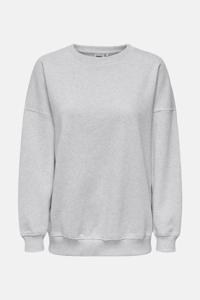 Sweat col rond gris par ONLY, en molleton chiné à manches longues.