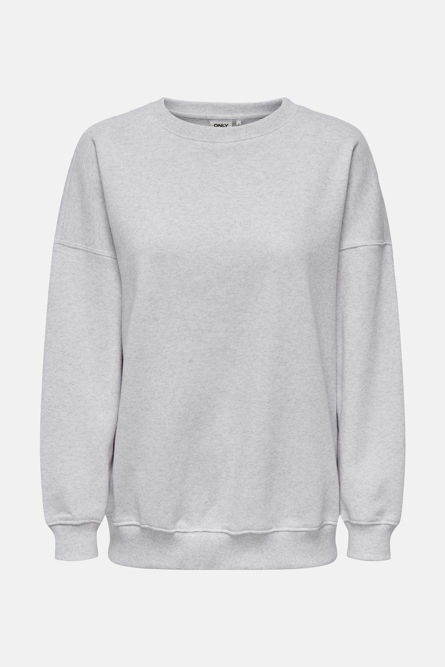 Sweat col rond gris par ONLY, en molleton chiné à manches longues.