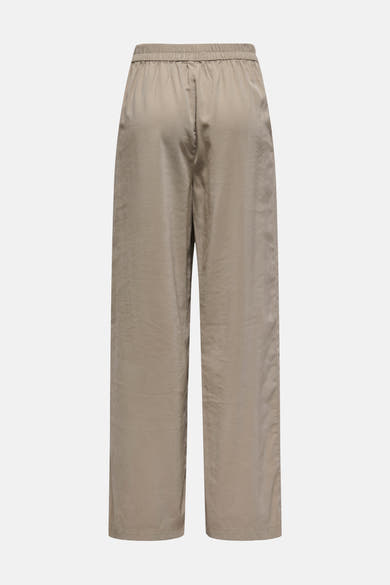 Pantalon beige van ONLY, coupe ample avec taille élastiquée, vue de dos.
