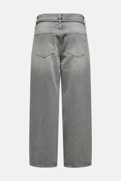 Jean droit en denim gris moyen par ONLY, avec poches arrière et coupe ample.
