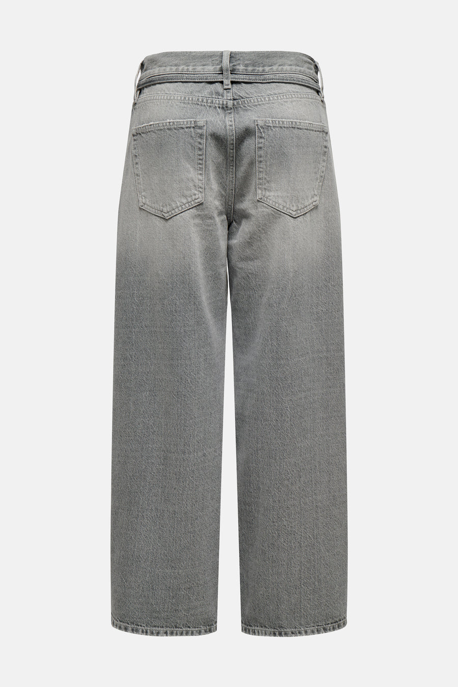 Jean droit en denim gris moyen par ONLY, avec poches arrière et coupe ample.

