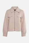 Veste courte beige en tissu texturé par ONLY, avec fermeture éclair et poches plaquées.