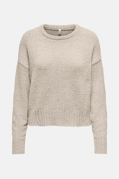 Pull col rond Beige - ONLY®