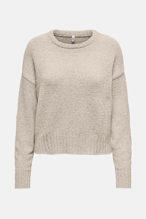 Pull col rond Beige - ONLY®