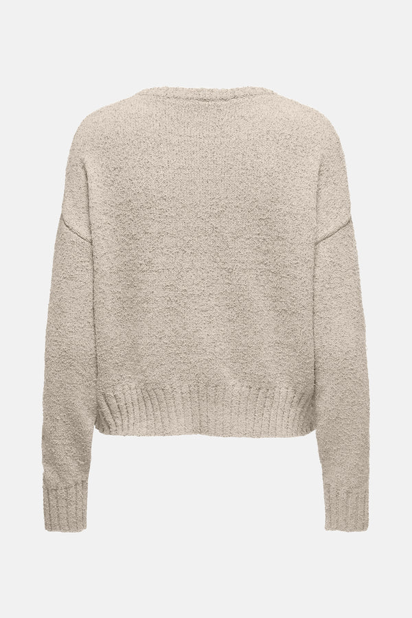 Pull col rond Beige - ONLY®