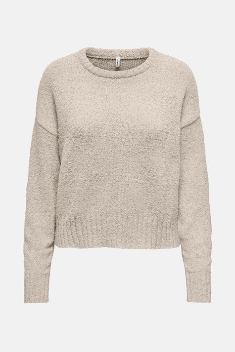 Pull col rond Beige - ONLY®