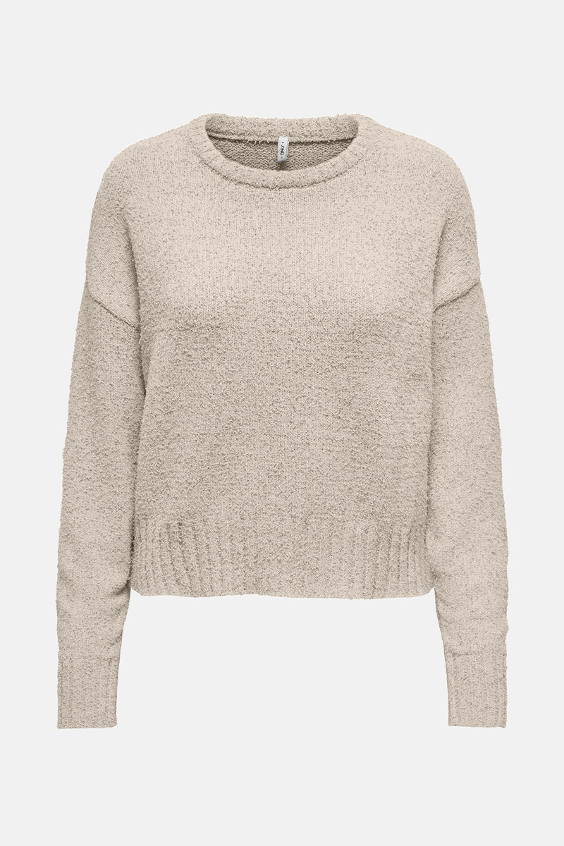 Pull col rond Beige - ONLY®