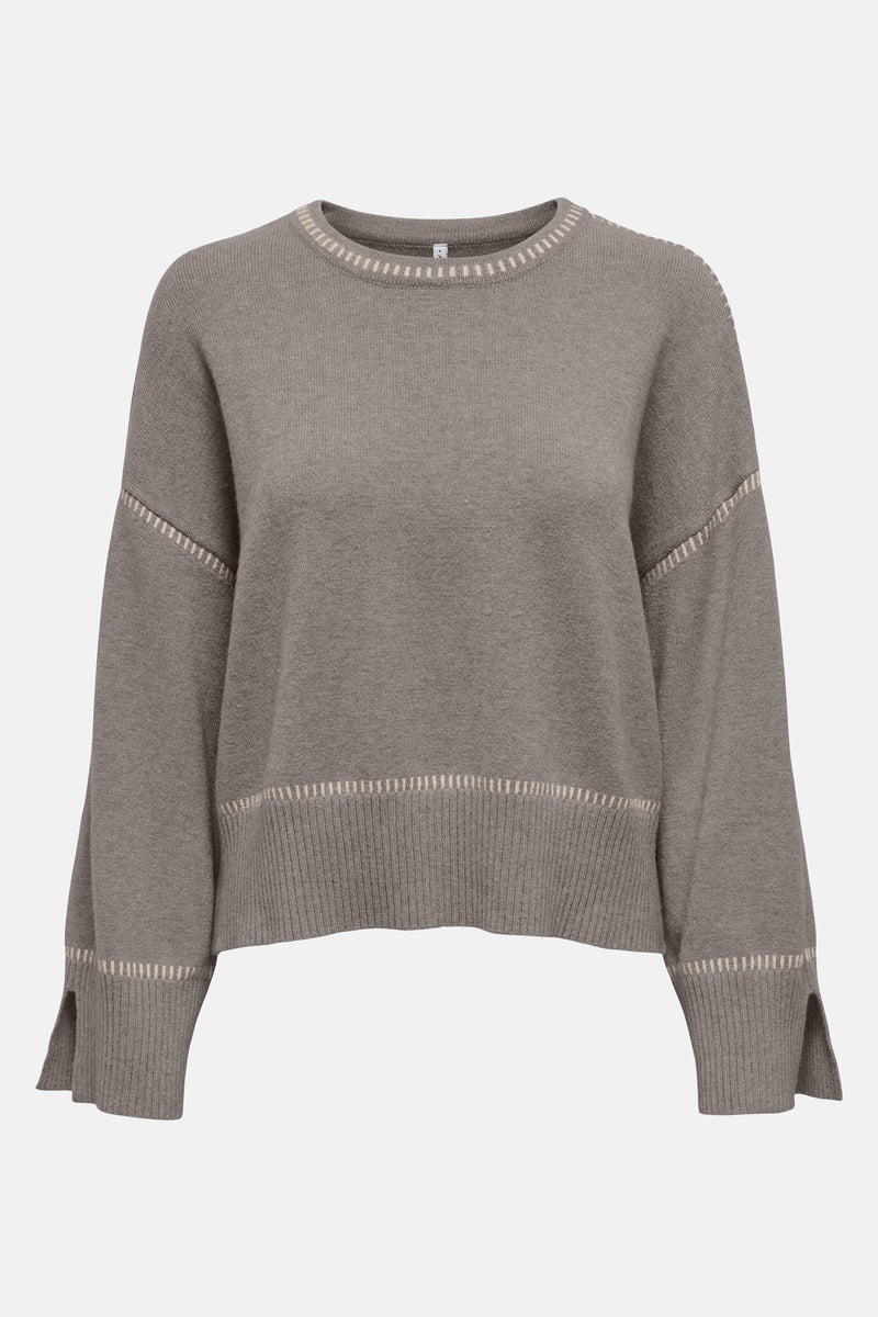 Pull col rond Brun - ONLY®