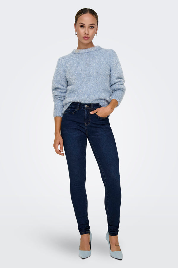 Pull col rond Bleu - ONLY®