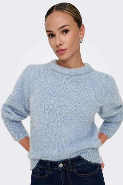 Pull col rond Bleu - ONLY®