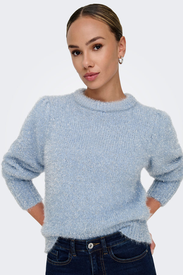 Pull col rond Bleu - ONLY®