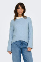 Pull col rond Bleu - ONLY®