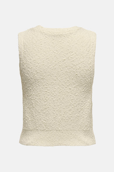 Débardeur écru par ONLY, en tissu texturé avec un col rond.
