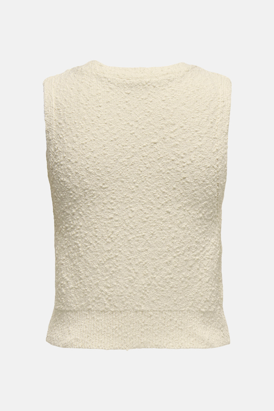 Débardeur écru par ONLY, en tissu texturé avec un col rond.