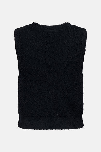 Débardeur noir de ONLY, en maille texturée, vue arrière.
