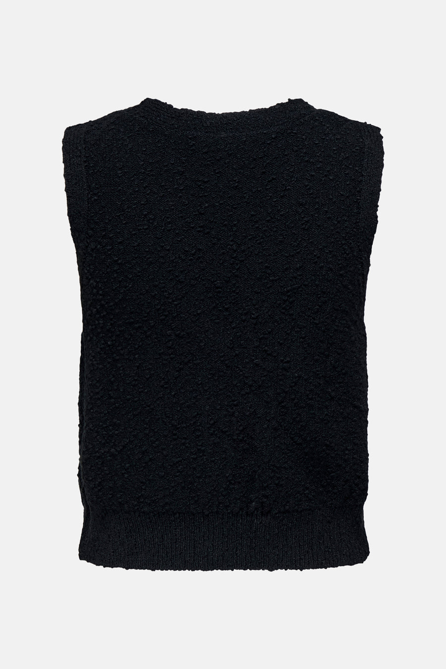 Débardeur noir de ONLY, en maille texturée, vue arrière.
