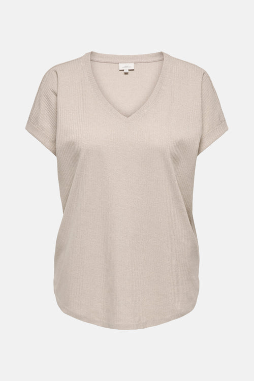 Top uni manches courtes Beige - CARMAKOMA
