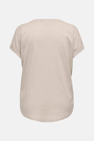 Top uni manches courtes Beige - CARMAKOMA