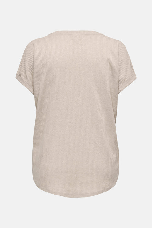 Top uni manches courtes Beige - CARMAKOMA
