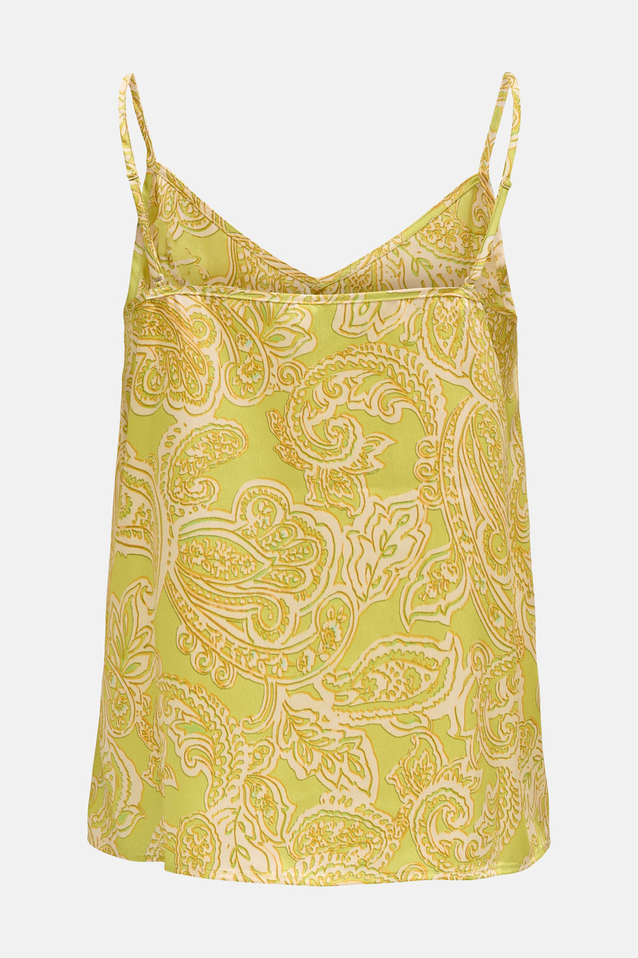 Groen hemdje met spaghettibandjes van ONLY®, met paisleyprint en nette afwerking.