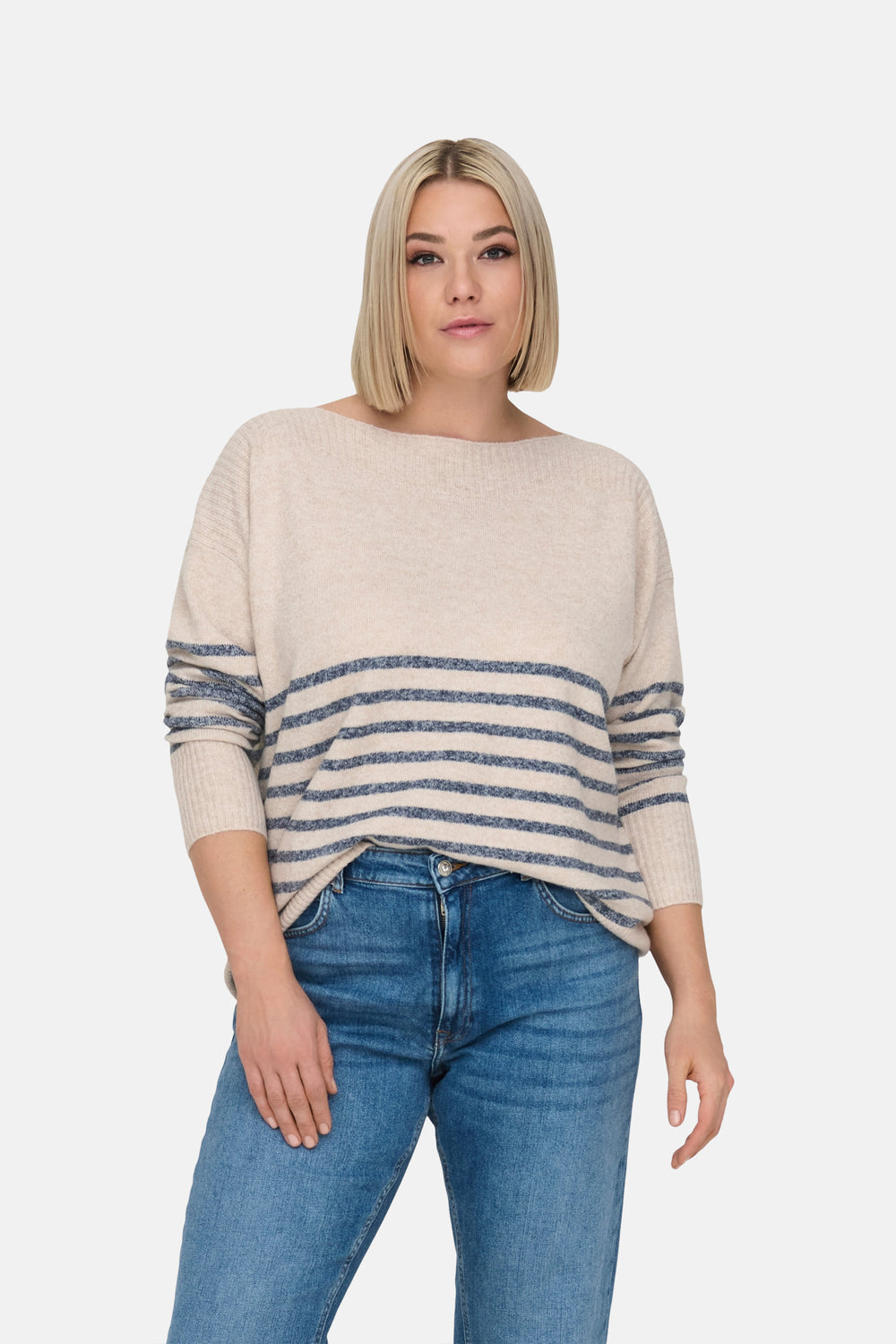 Pull col rond Beige - CARMAKOMA