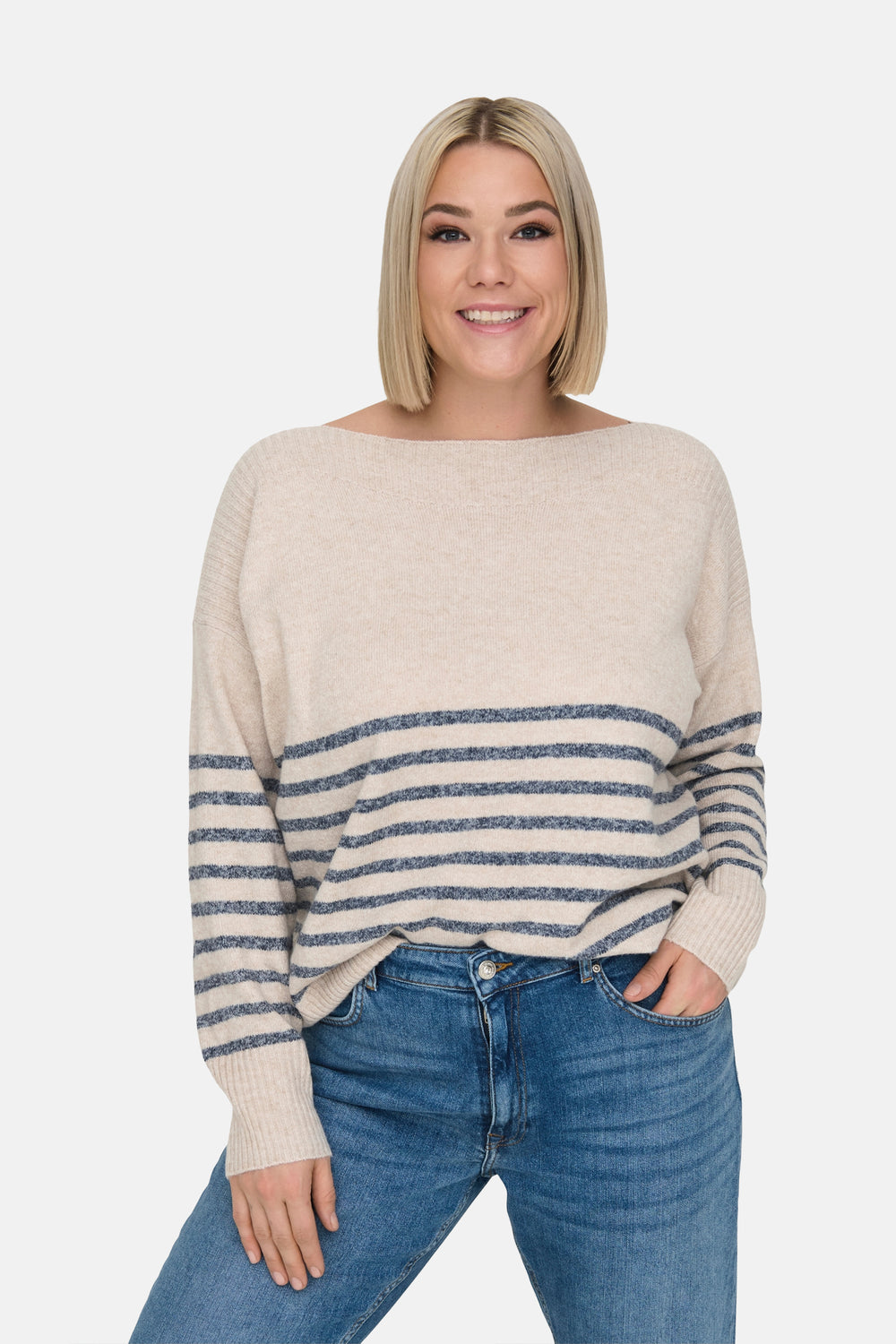 Pull col rond Beige - CARMAKOMA