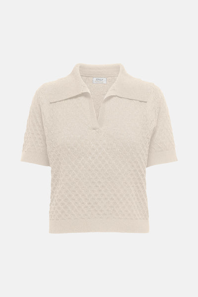 Dames tops polo korte mouw Écru - ONLY®