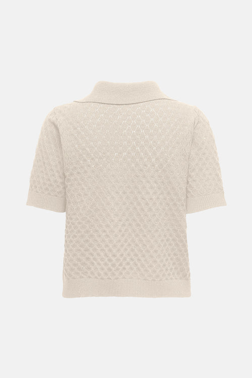Dames tops polo korte mouw Écru - ONLY®
