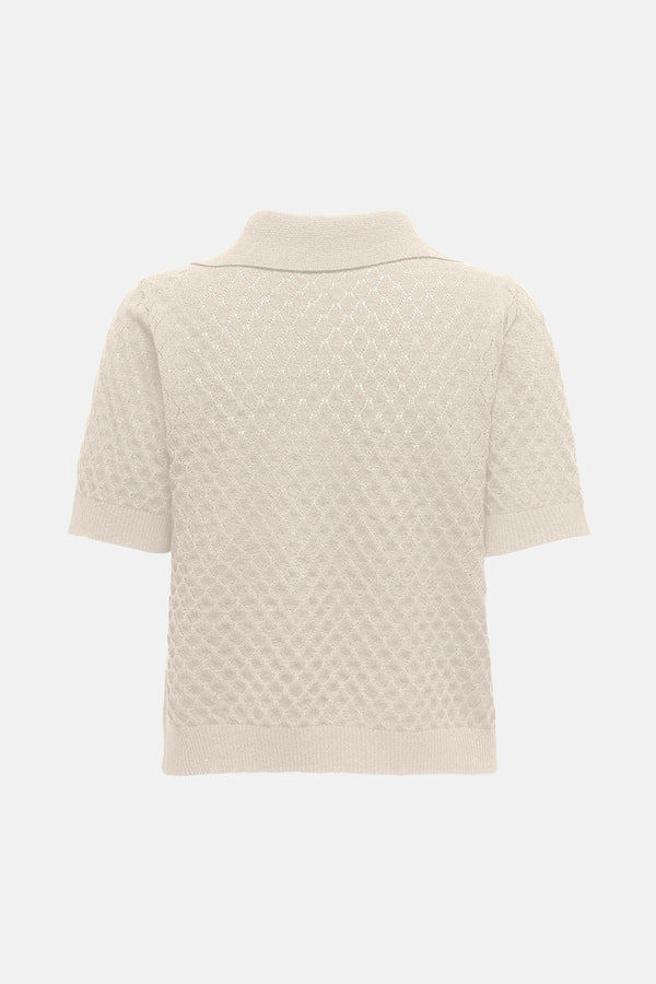 Dames tops polo korte mouw Écru - ONLY®
