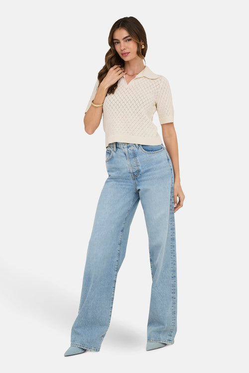 Polo met korte mouwen - ecru