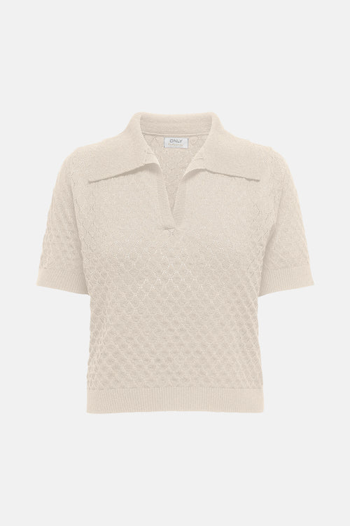 Dames tops polo korte mouw Écru - ONLY®