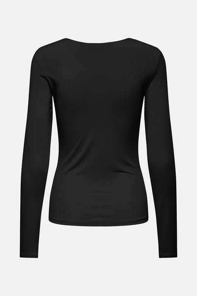 Top uni manches longues Noir - JDY