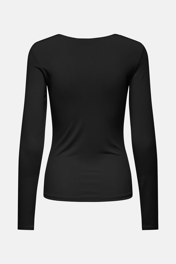 Top uni manches longues Noir - JDY