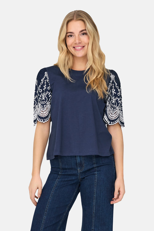 Top uni manches courtes Bleu - JDY
