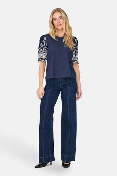Top uni manches courtes Bleu - JDY