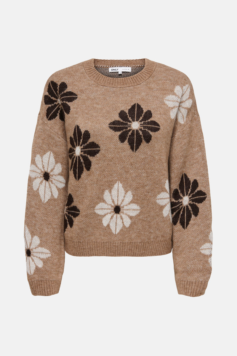 Pull met ronde hals - Beige