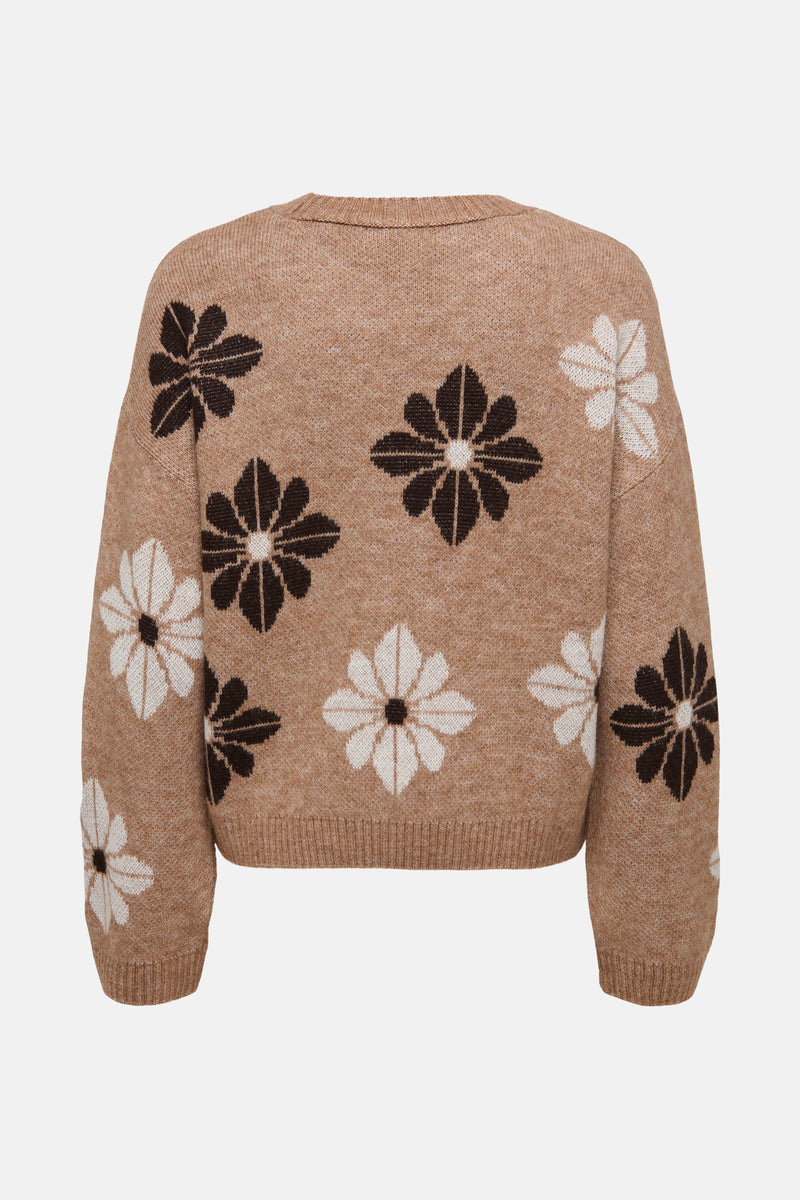Pull met ronde hals - Beige