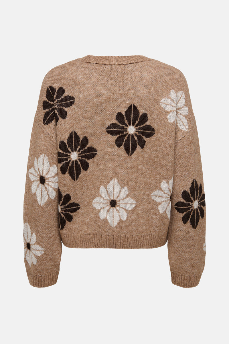 Pull met ronde hals - Beige