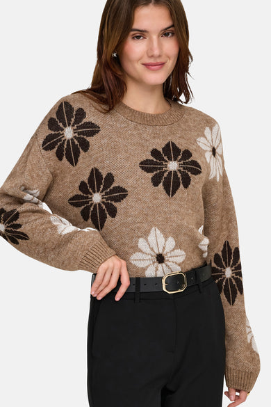 Pull met ronde hals - Beige