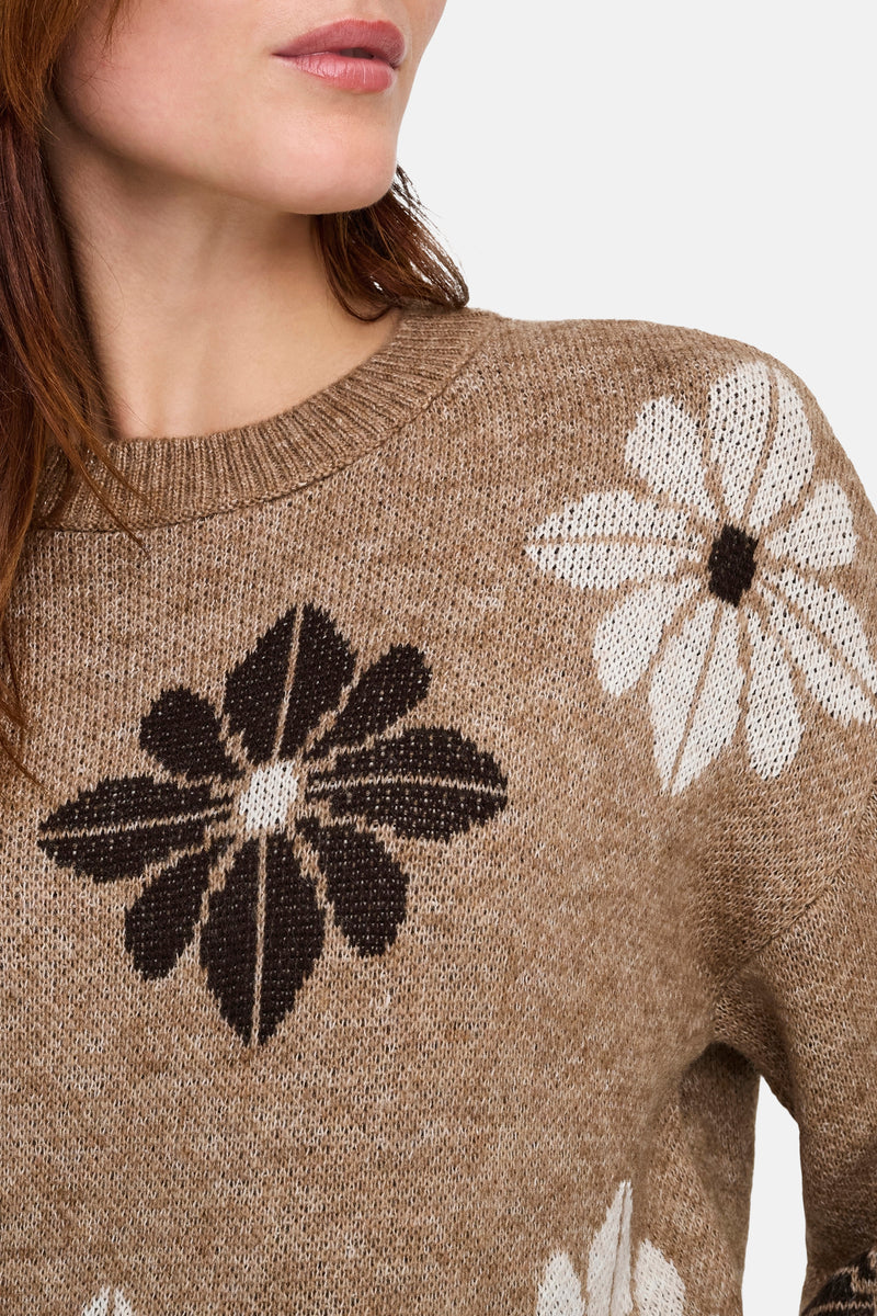 Pull met ronde hals - Beige