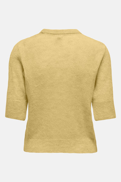 Pull jaune à col rond de ONLY®, en maille fine.