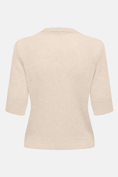 Pull beige à col rond de ONLY®, en tricot fin.