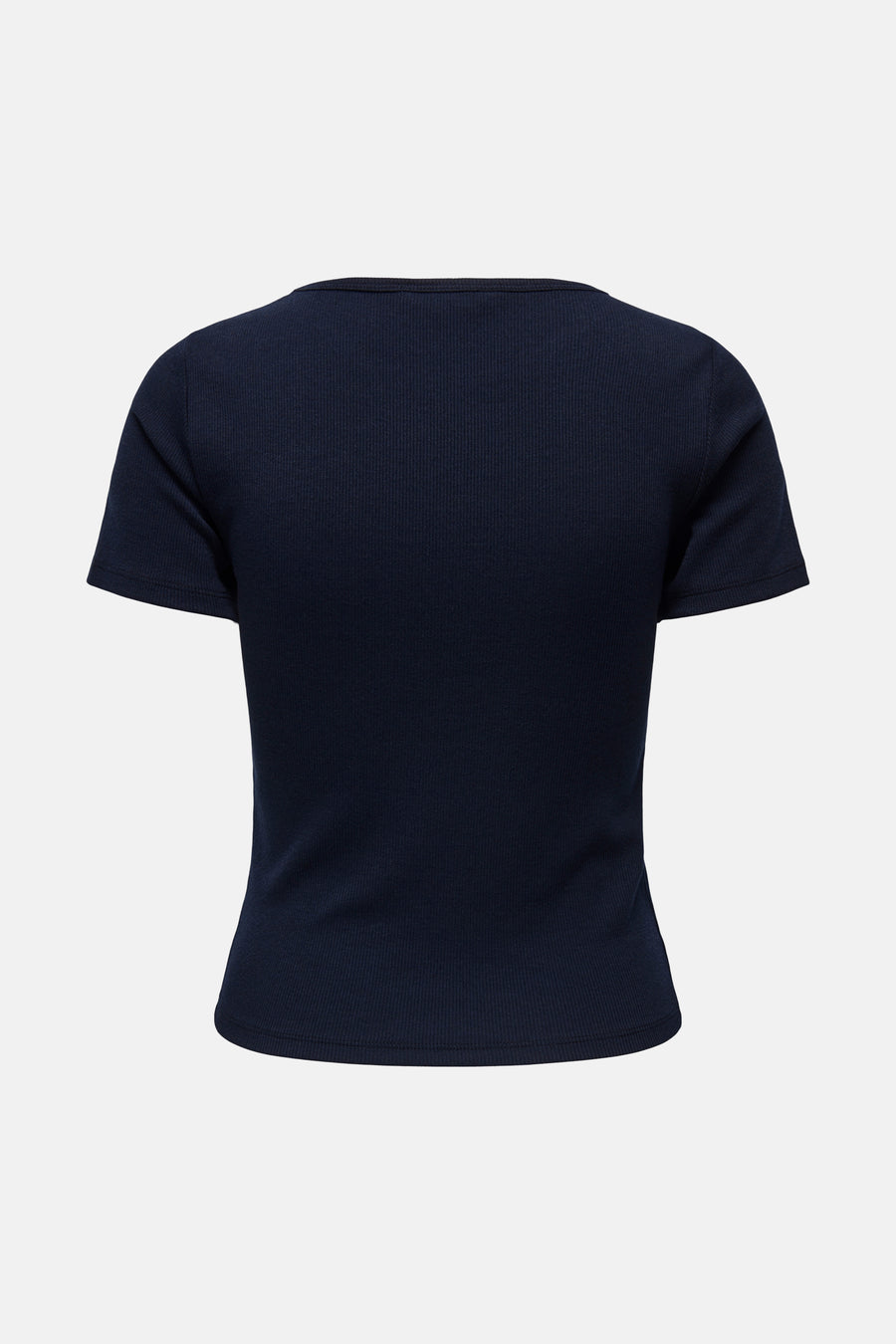 T-shirt uni à manches courtes bleu de ONLY®, en maille côtelée.