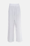 Pantalon blanc de ONLY, avec taille élastique et finitions ajourées festonnées.
