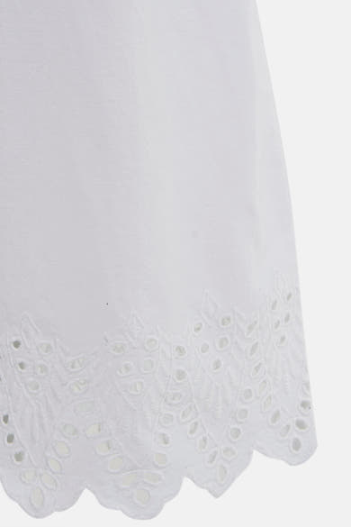 Pantalon blanc de ONLY, avec bordure brodée ajourée décorative sur le bas.