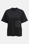 Zwart T-shirt met korte mouwen van ONLY, met ronde hals, achterkant.