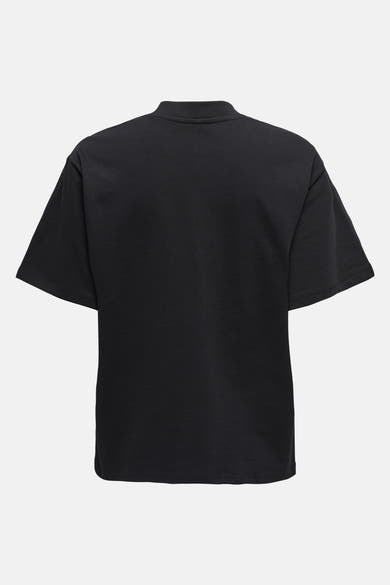 T-shirt à manches courtes noir de ONLY, avec un col ras du cou, vue arrière.
