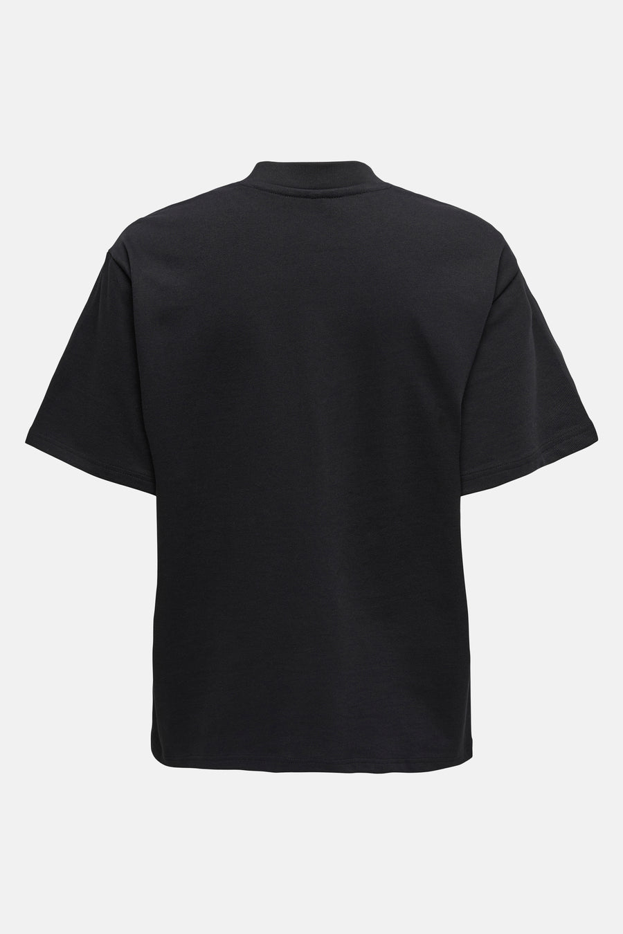 T-shirt à manches courtes noir de ONLY, avec un col ras du cou, vue arrière.
